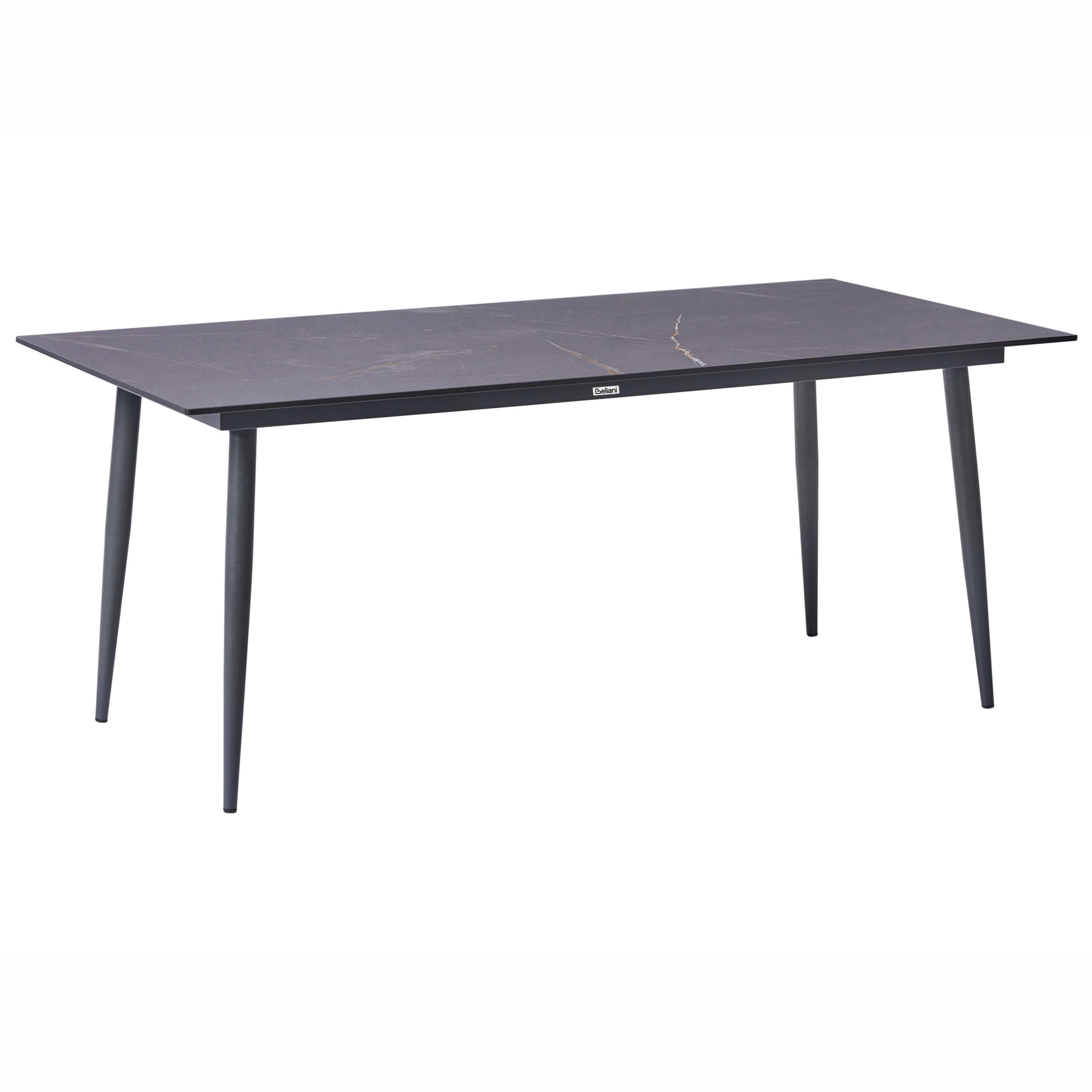 KONFERENZTISCH 90/180 cm Grauer Marmor Tolentino - Dunkelgrau, Kunststoff (180/90/75cm) - Beliani