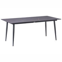 KONFERENZTISCH 90/180 cm Grauer Marmor Tolentino - Dunkelgrau, Kunststoff (180/90/75cm) - Beliani