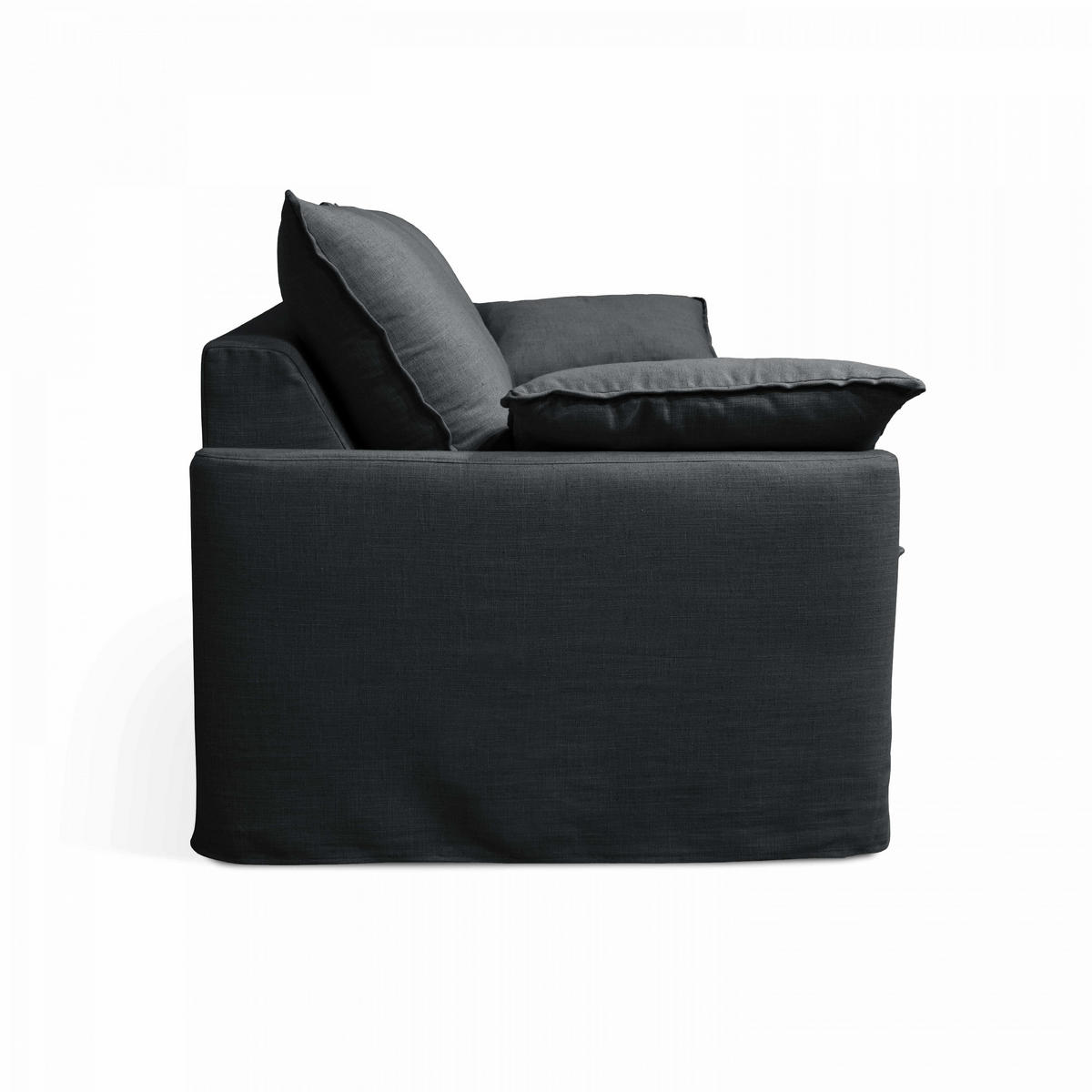 3-SITZER-SOFA, Stoff, Grau - Grau, Textil (97/88/205cm) - Oviala