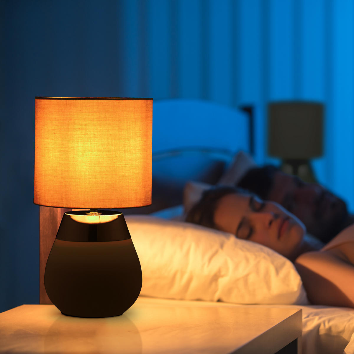 TISCHLAMPE - Grün, Kunststoff/Textil (18/18/32cm) - Relaxdays