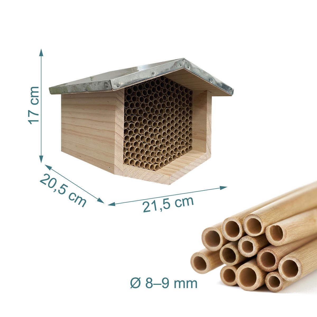 BIENENHOTEL - Hellbraun, Holz/Papier (21.5/17/20.5cm) - Relaxdays