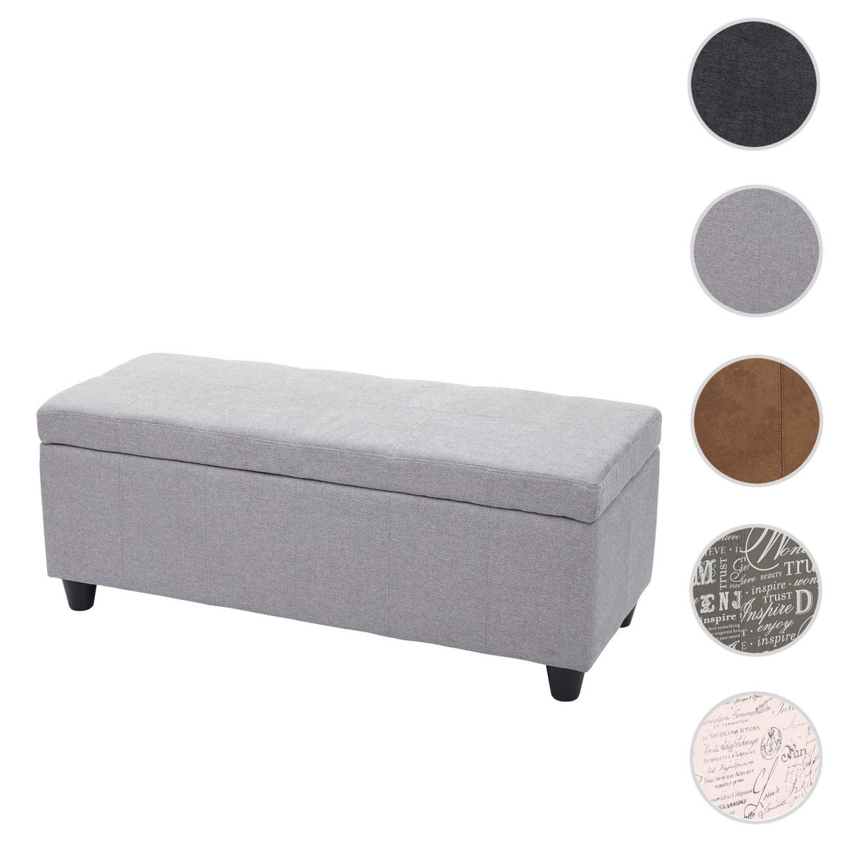 AUFBEWAHRUNGS-TRUHE Hellgrau - Hellgrau, Textil (114/45/45cm) - MCW