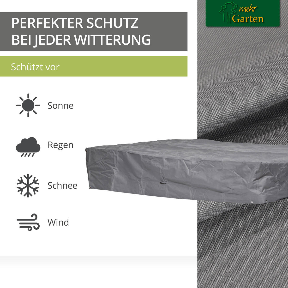 SCHUTZHÜLLE für Doppelliege SHP-20187 - Grau, Kunststoff (1/1/1cm) - mehr Garten