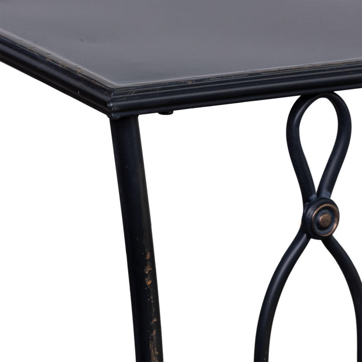 KONSOLE aus gealtertem schwarzen Metall 144x40x79 cm - Schwarz, Metall (40/144/79cm) - Wanderlust