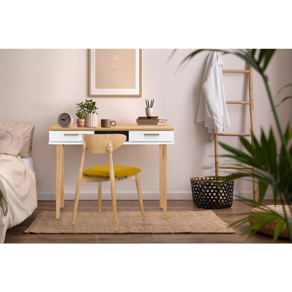 Thumbnail - Konsimo® Esszimmerstühle, Honig, Eiche, Holz, Echtholz, 47x79x45 cm, Esszimmer, Stühle, Esszimmerstühle, Vierfußstühle