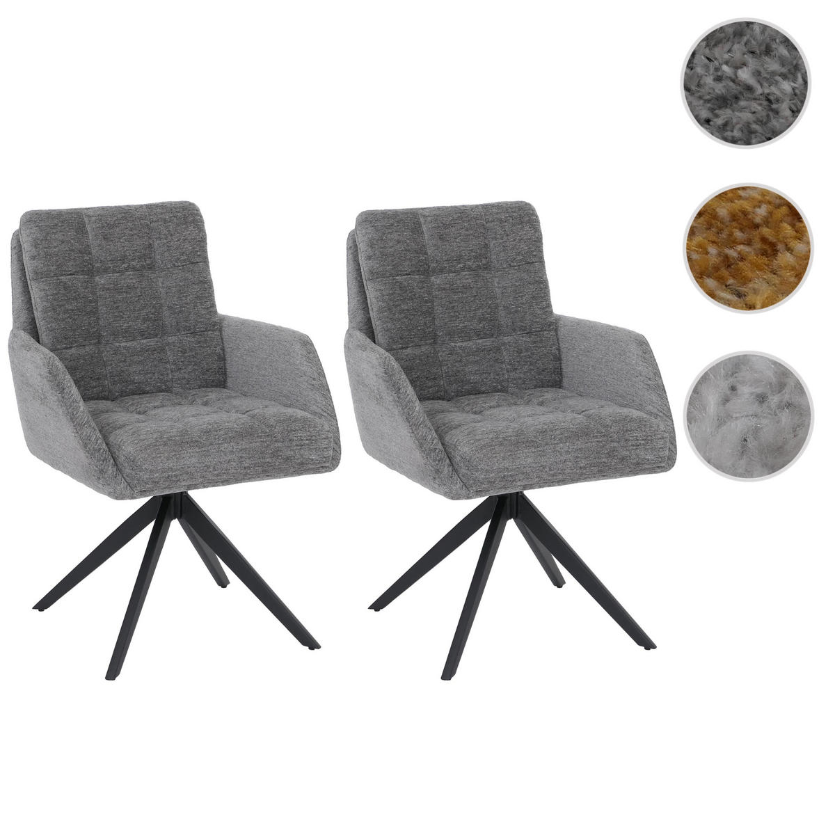 ESSZIMMERSTUHL Grau 2er-Set - Grau, Textil (61/89/66cm) - MCW