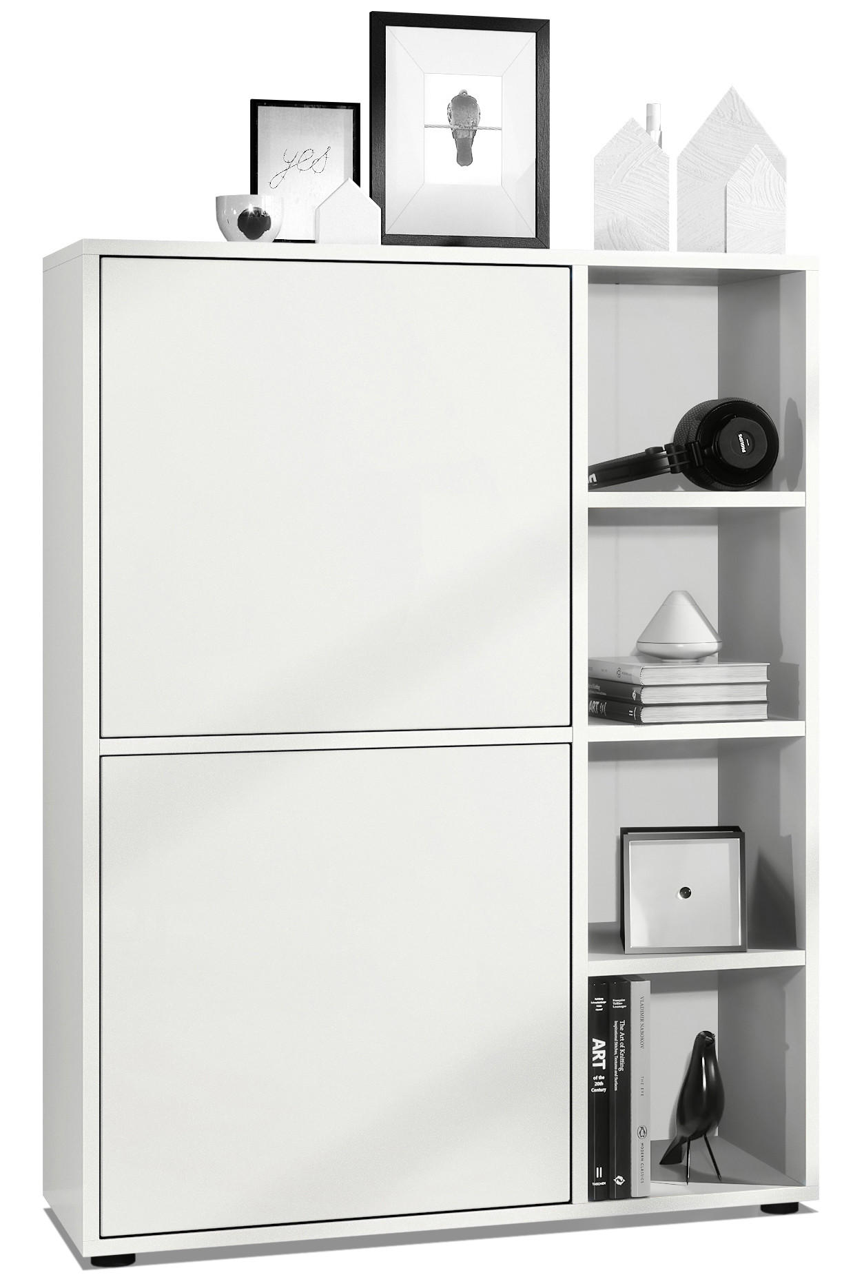 Vladon Highboard Weiß 79x105.5x35.5 cm