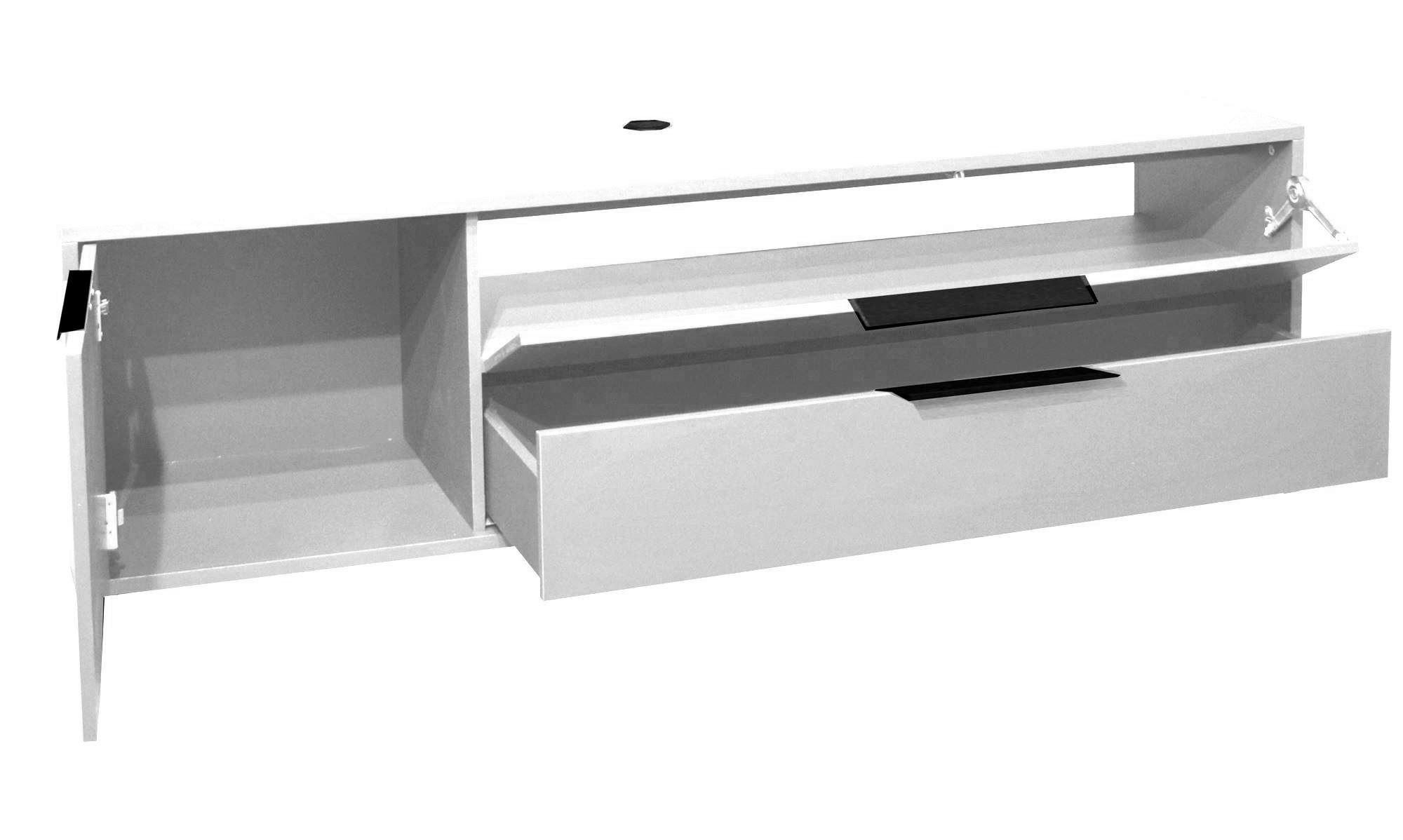 LOWBOARD Erna 168x45x47 Kreidegrau matt Lack - Hellgrau, Holzwerkstoff (168/47/45cm) - 58aufmkessel