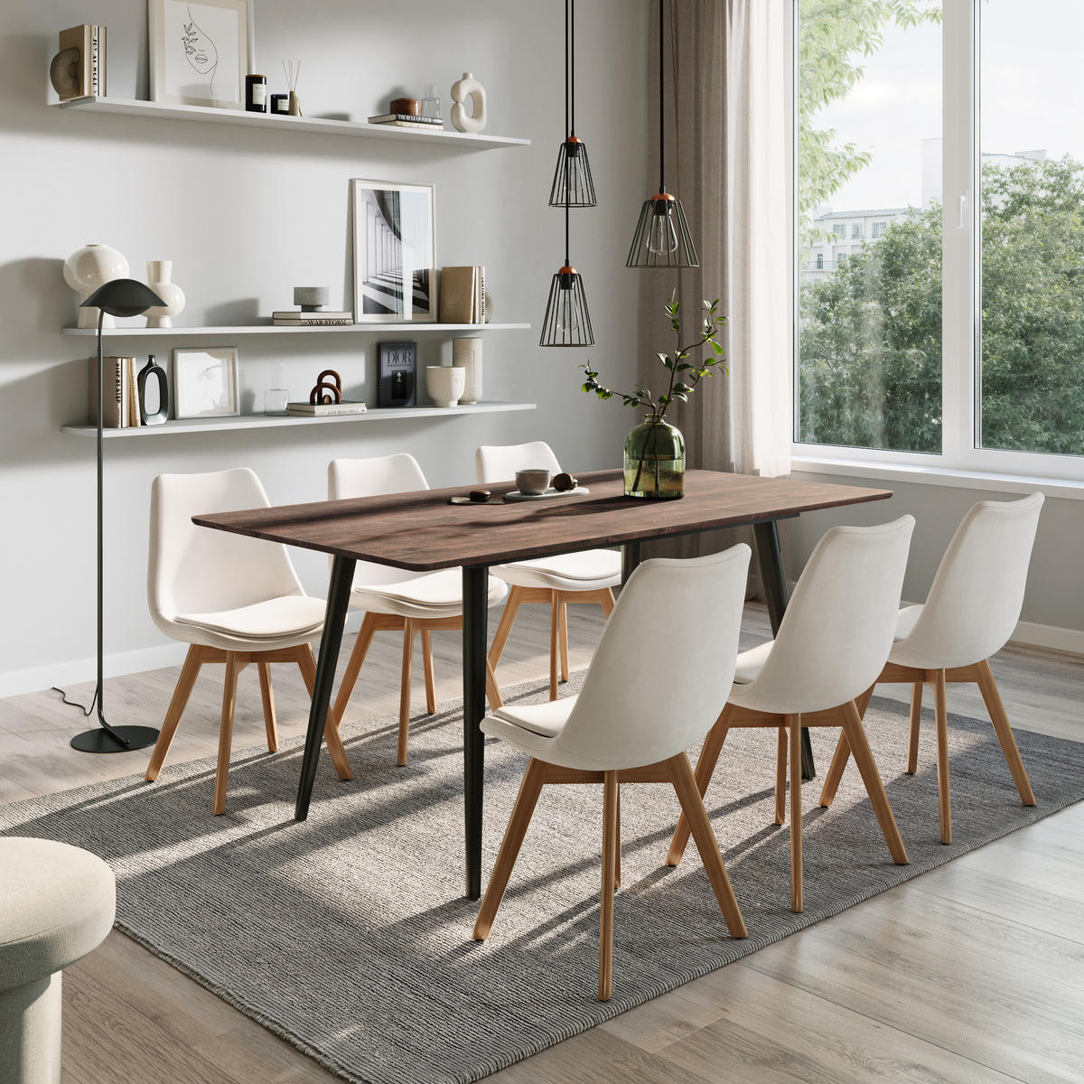 ESSTISCH ausziehbar von 120 bis 160 cm in Eiche dunkel - Dunkelbraun, Holzwerkstoff (80/120/75cm) - Home Collective