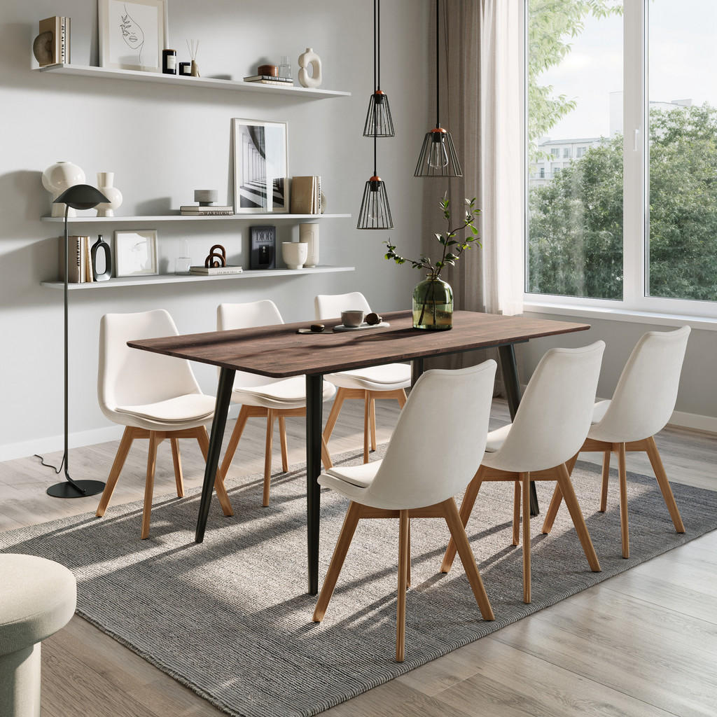 Thumbnail - Home Collective Esstisch, Dunkelbraun, Holzwerkstoff, 120x75x80 cm, Esszimmer, Tische, Esstische