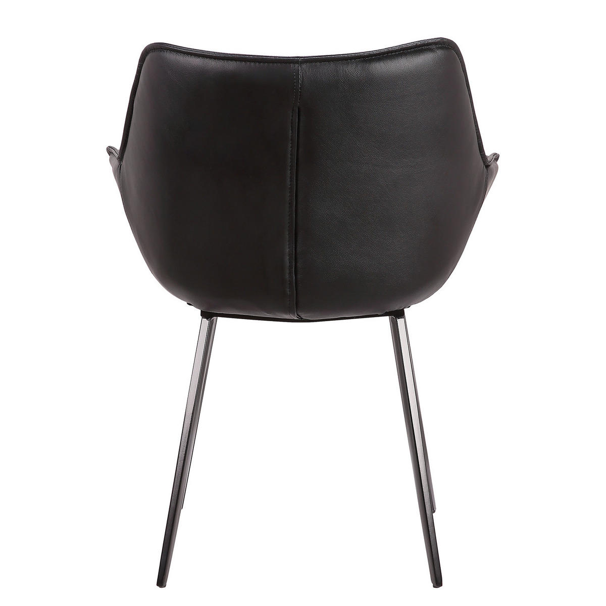 ESSZIMMERSTUHL - Metall - Schwarz, Leder (63/82/65cm) - home24