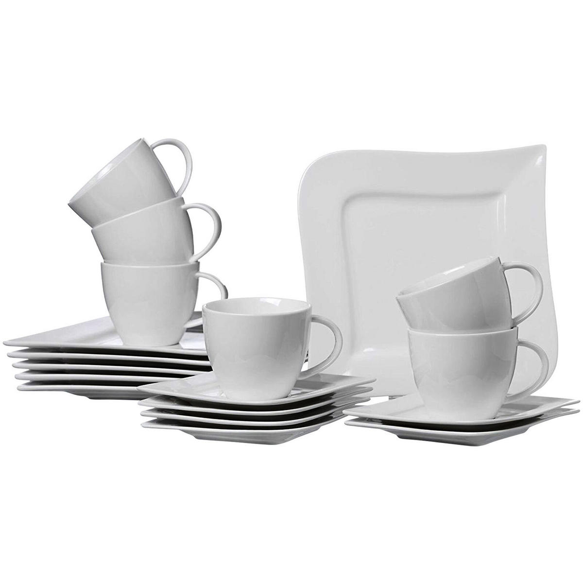 KAFFEESERVICE Melodie weiß 18er Set - Weiß, Keramik (1/1/1cm) - Ritzenhoff Breker