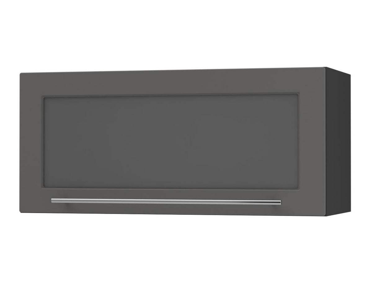 KLAPPHÄNGESCHRANK Kvantum W4BS/80-AV Graphit Matt / Schwarz Matt 80 / 32,5 / 36cm - Schwarz/Graphitfarben, Holz/Holzwerkstoff (80/36/32.5cm) - Feldmann-Wohnen
