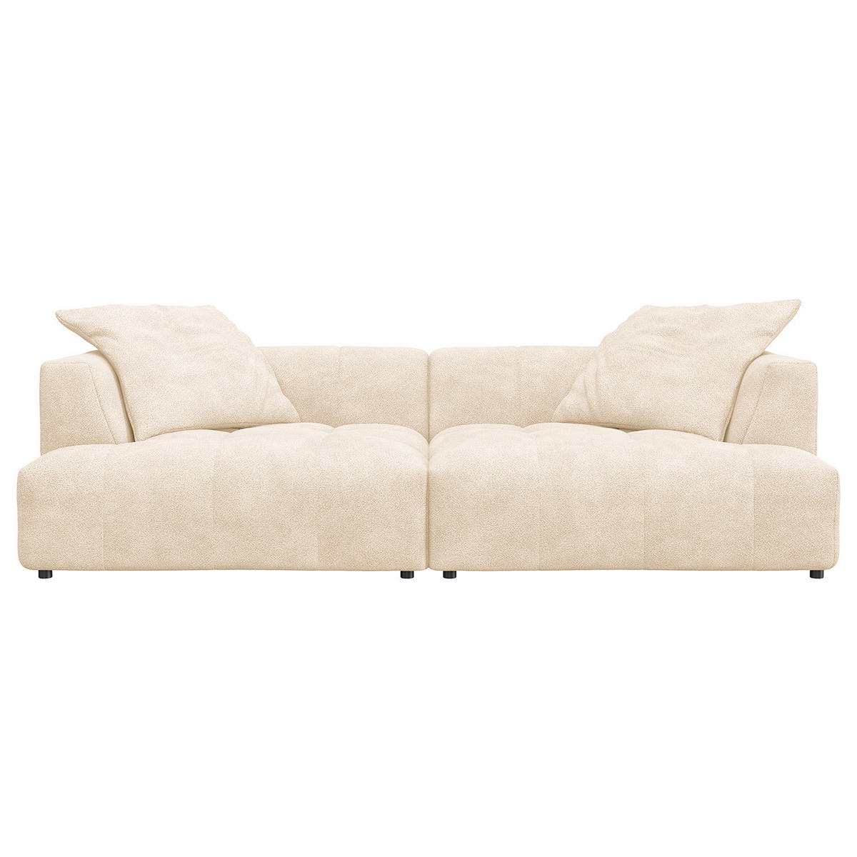 BIGSOFA - Beige/Schwarz, Holz/Kunststoff (272/70/126cm) - home24