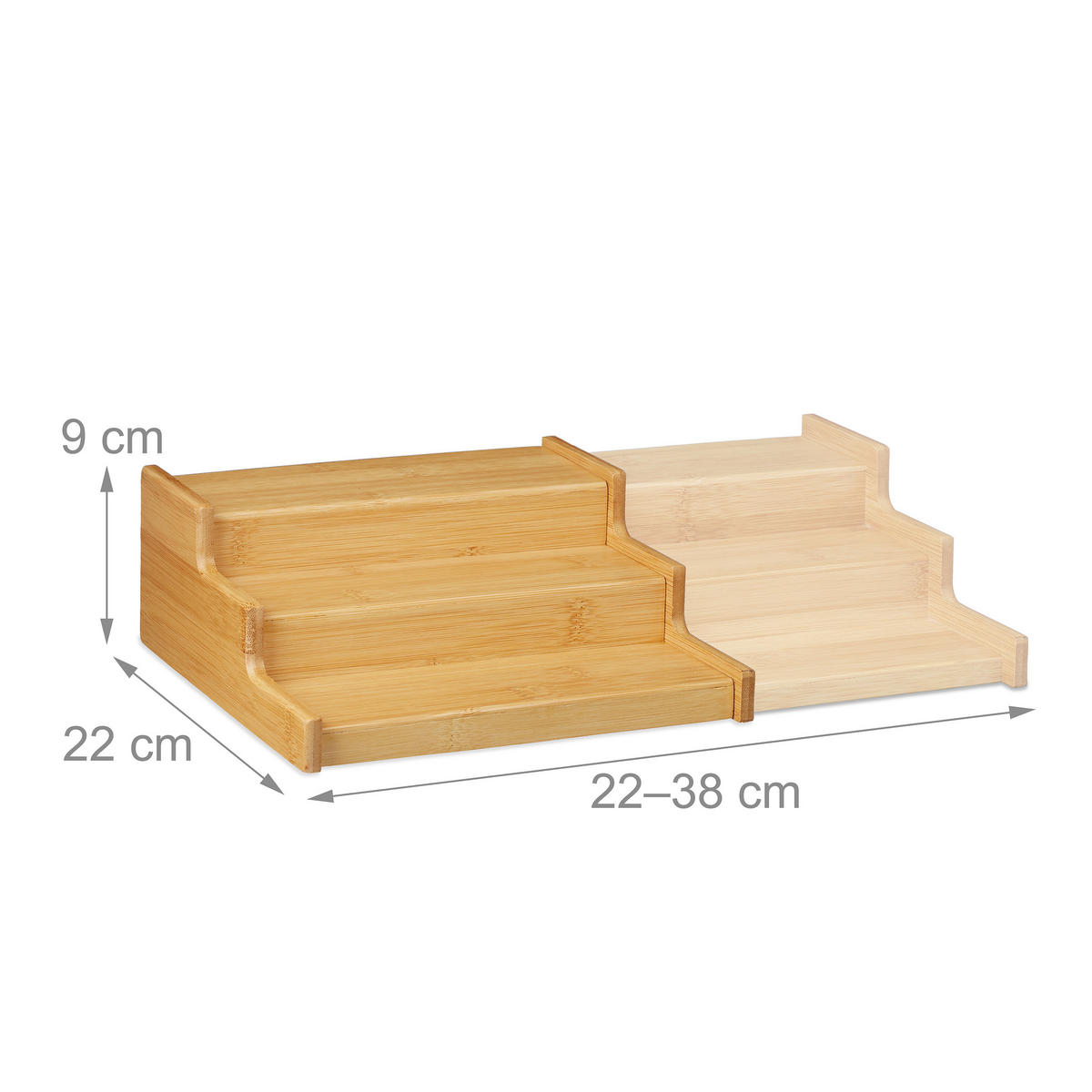 GEWÜRZREGAL - Hellbraun, Holz (38/9/22cm) - Relaxdays