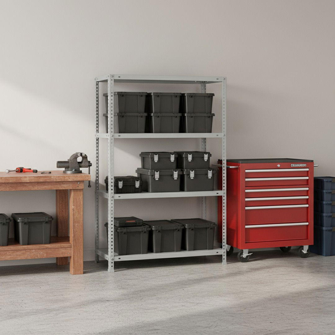 SCHRAUBREGAL PANDA MID | HxBxT 150x110x30cm | 4 Fachböden | Fachlast 75kg | Grau - Grau, Metall (110/150/30cm) - PROREGAL