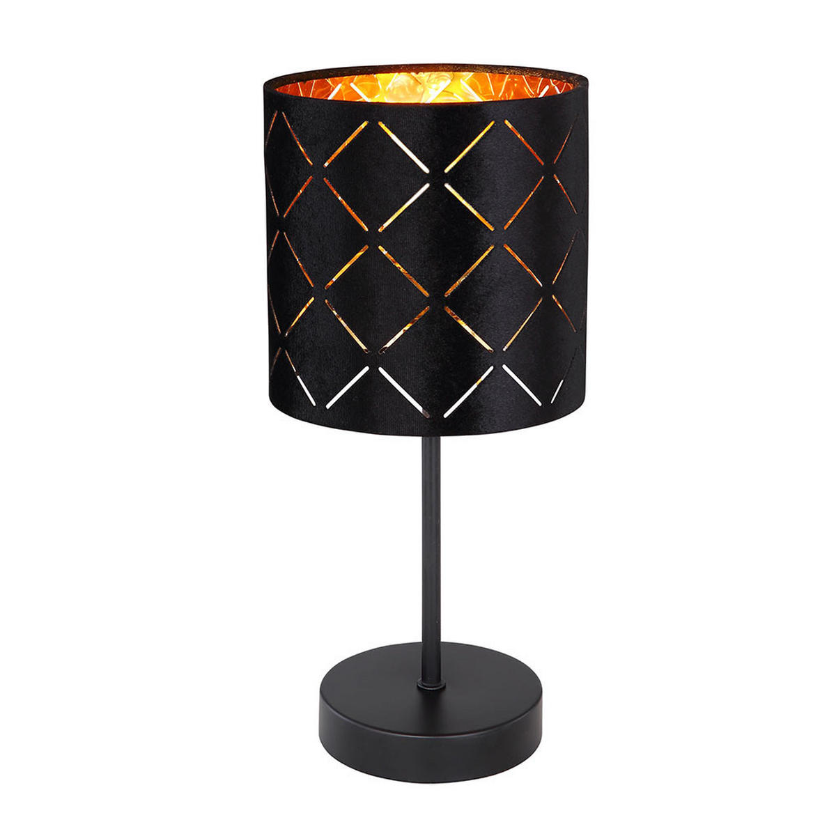 LED TISCHLEUCHTE SUNNA Samt Schwarz - Schwarz, Metall (15/15/35cm) - Globo Lighting