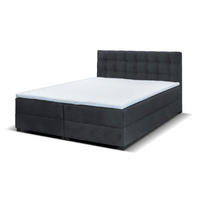 BOXBETT Malmo 180x200 cm mit Topper, zwei Bettkästen und Matratze, grau - Grau, Kunststoff (180/200cm) - Margaret Hadas24