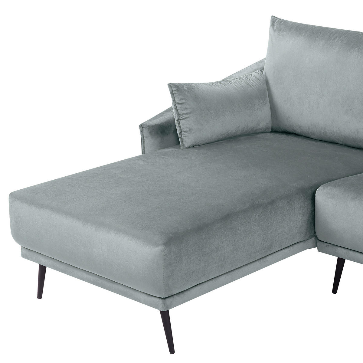 ECKSOFA Samtstoff Grau Varde - Grau, Textil (245/162cm) - Beliani