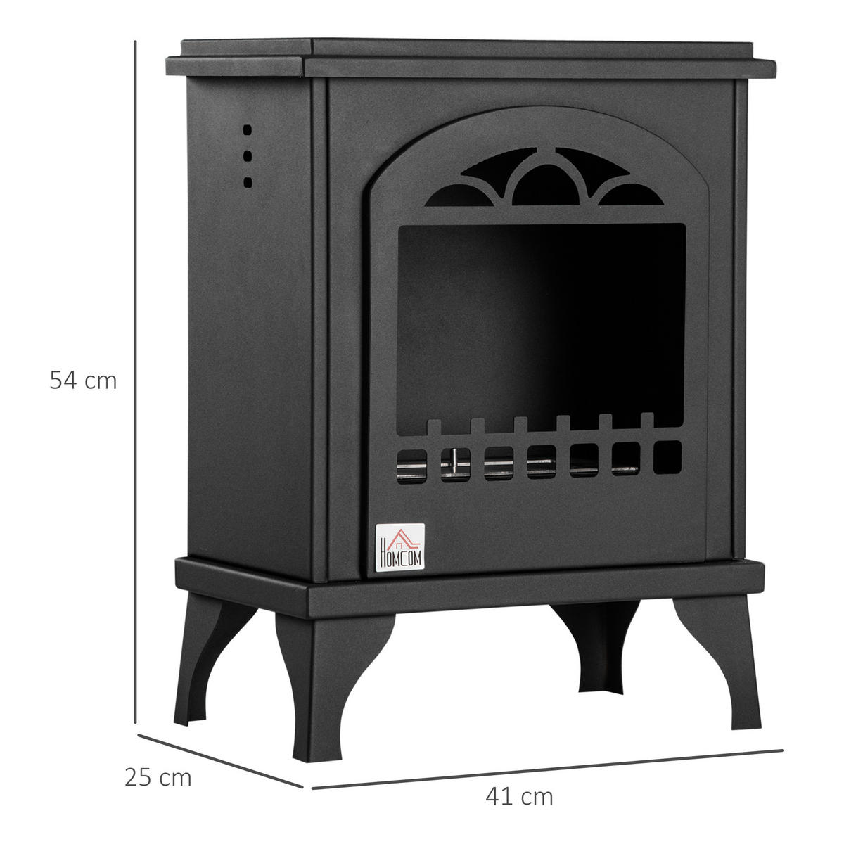 ETHANOLKAMIN DE-17018 1,2 L auf Beinen Schwarz - Schwarz, Metall (41/54/25cm) - ComfortXL