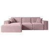 ECKSOFA Ottomane Links SERRA-L - 266x165x73 cm Rosa Cord - Schwarz/Rosa, Holzwerkstoff/Kunststoff (165/266cm) - ALTDECOR