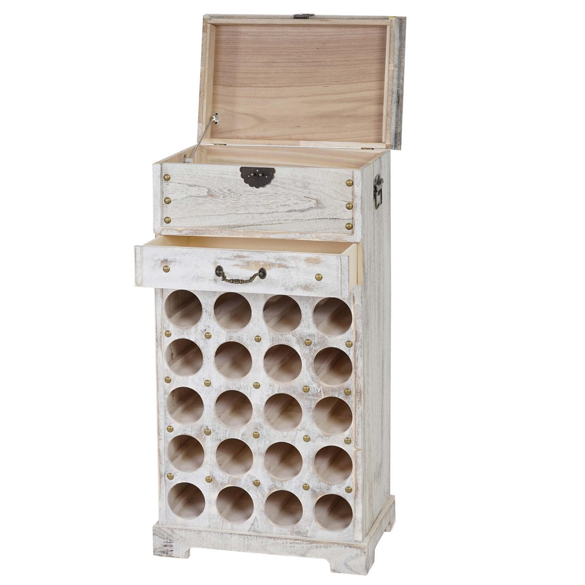 WEINREGAL Weiß - Weiß, Holz (48/94/31cm) - MCW