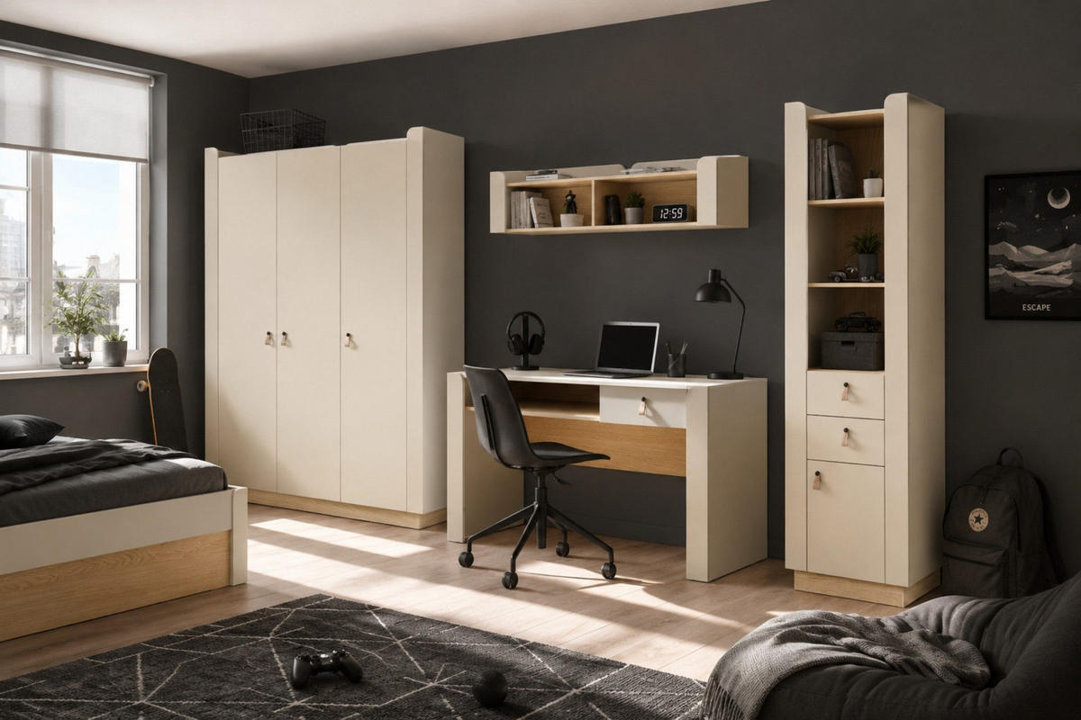 TV-LOWBOARD SOVI 08 195 / 55 / 42 cm in Macadamia / Eiche Mavelie - Eichefarben/Beige, Holzwerkstoff (195/55/42cm) - Deine Möbel 24