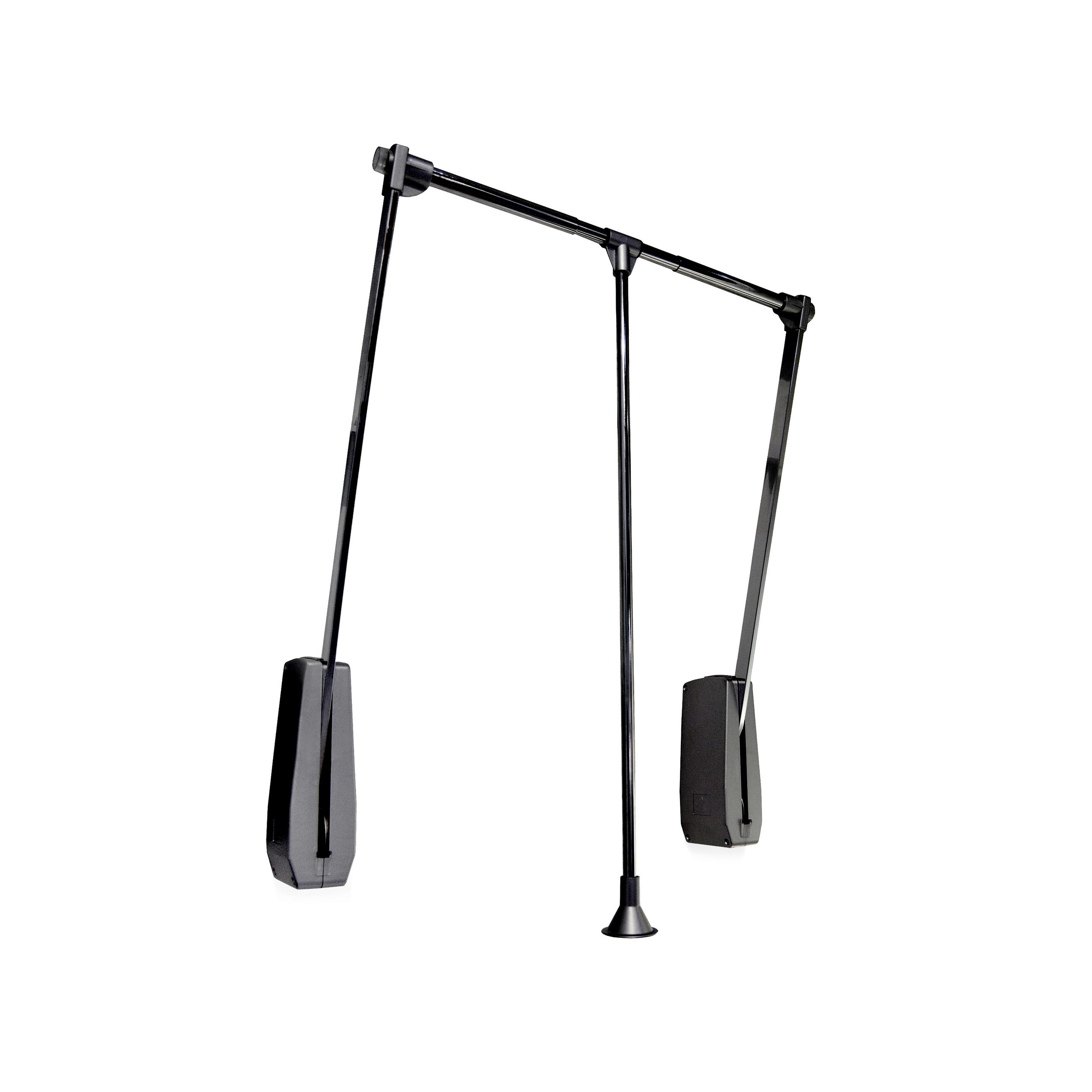 KLEIDERLIFT Für Garderoben Hang Wandmontage, 600–830mm, Stahl Und Kunststoff, Schwarz - Schwarz, Metall (83/85/85cm) - EMUCA