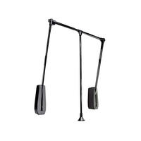 KLEIDERLIFT Für Garderoben Hang Wandmontage, 600–830mm, Stahl Und Kunststoff, Schwarz - Schwarz, Metall (83/85/85cm) - EMUCA