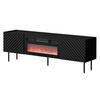 TV-LOWBOARD Lucca 180 2D mit Elektrische Kamin - Schwarz, Holz/Holzwerkstoff (181/59/40cm) - MIRJAN24