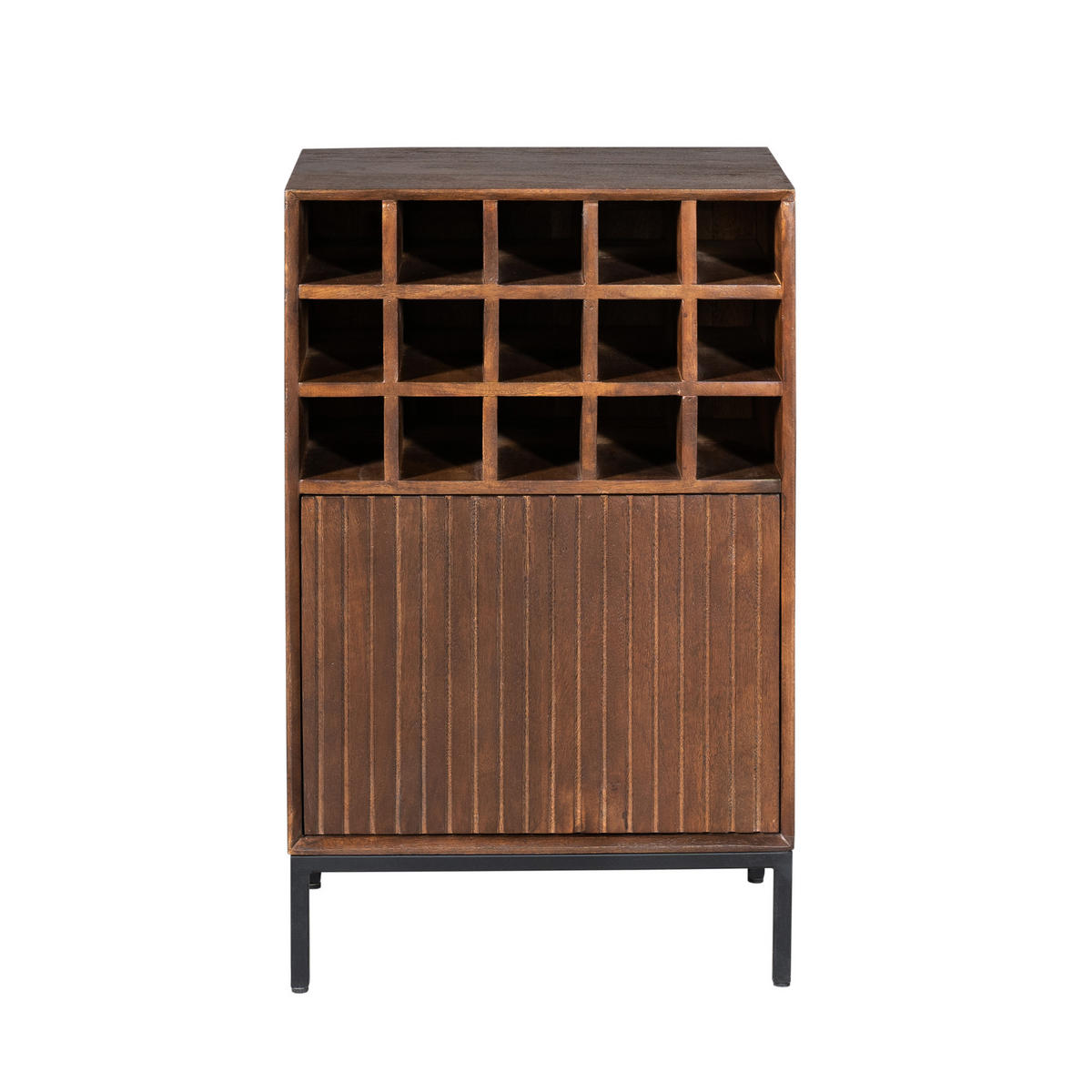 WEINSCHRANK Madison Braun 35/55/90 cm - Dunkelbraun, Holz (55/90/35cm) - Starfurn