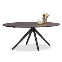 ESSTISCH oval 200 cm Braun - Schwarz/Braun, Metall (200/95/76cm) - Homestyle4u