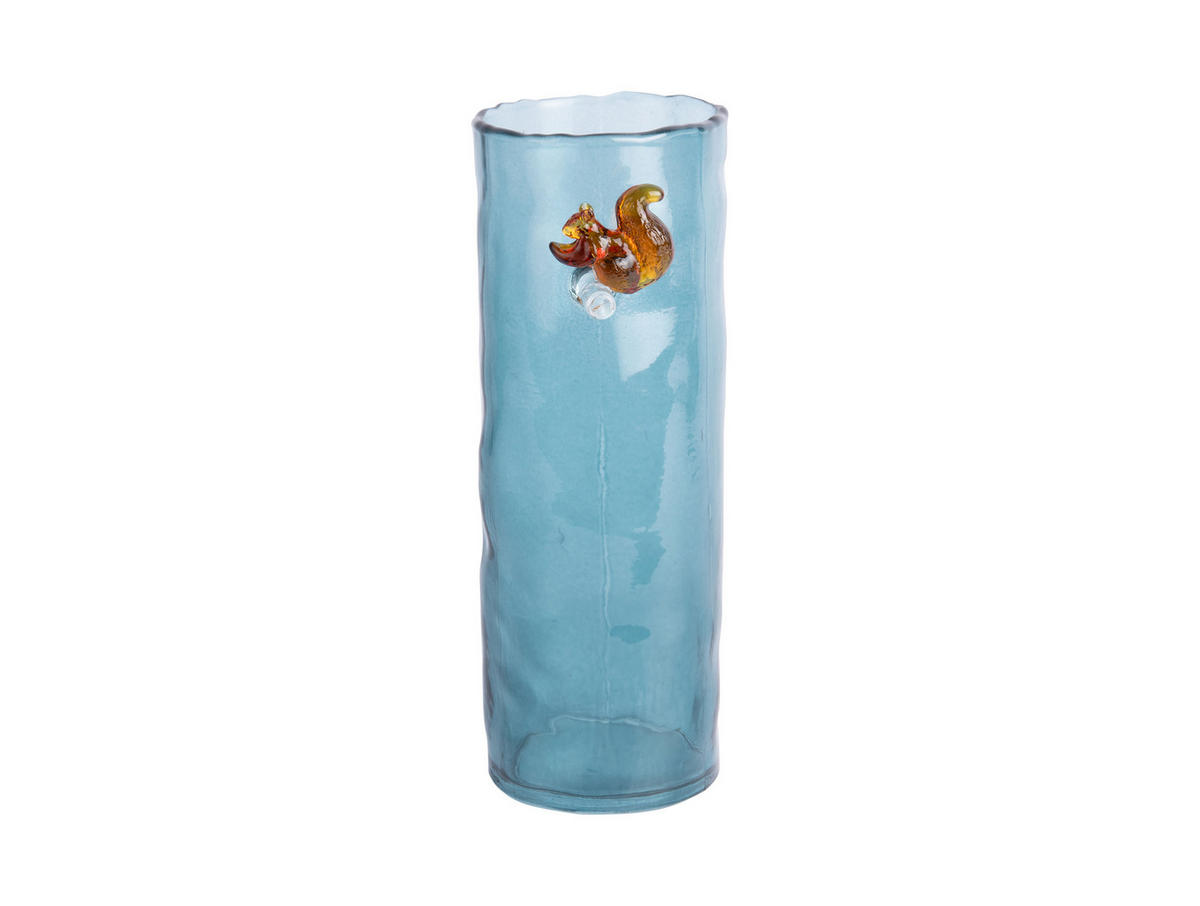 VASE Squirrel On Branch Small - Blau - 15 cm - Blau, Glas (9.5/15cm) - Present Time