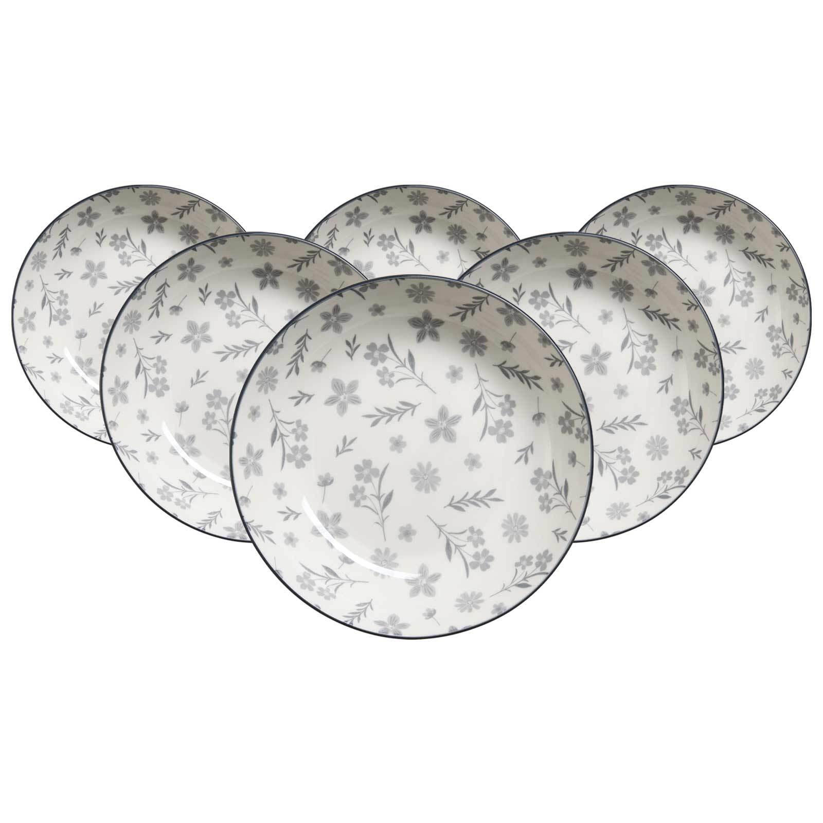 DESSERTTELLER Sendai Blume grau ø 21 cm 6er Set - Grau, Keramik (21cm) - Ritzenhoff Breker