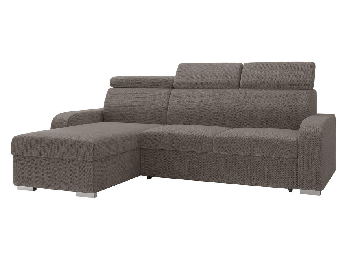 ECKSOFA Oslo 2rLC - Hellbraun/Silberfarben, Holz/Textil (235/170cm) - MIRJAN24