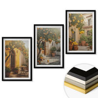 WANDBILDER 3er-Set - 40x60 cm Schwarzer Rahmen - Zitrustöpfe für sonnige Terrassen - Schwarz, Kunststoff (40/60cm) - ArtPrintCave