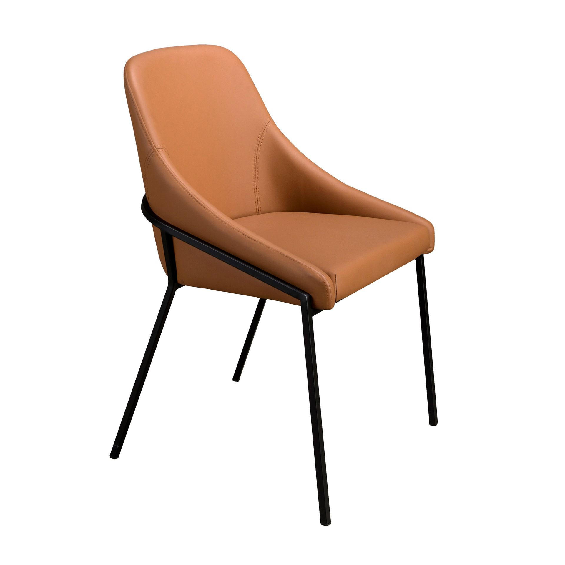 STUHL asymmetrisch Orange Schwarz 53/59/83 cm - Schwarz, Leder/Metall (53/83/59cm) - ANGEL CERDA