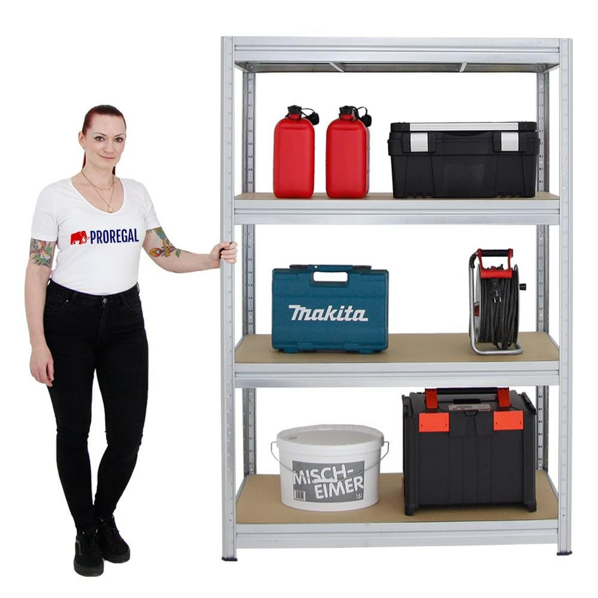 SCHWERLASTREGAL Dino 2er-Set mit 2x 180x120x60 cm Fachlast 600 kg Verzinkt - Silberfarben, Metall (240/180/60cm) - PROREGAL