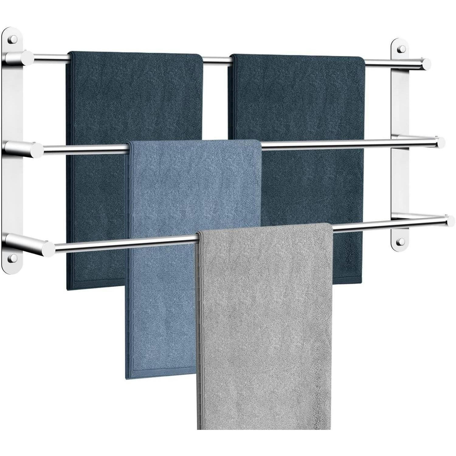 HANDTUCHSTANGE 80 cm Edelstahl 3-stöckig ohne Bohren - Multicolor, Metall (30/20/60cm)