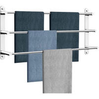 HANDTUCHSTANGE 80 cm Edelstahl 3-stöckig ohne Bohren - Multicolor, Metall (30/20/60cm)