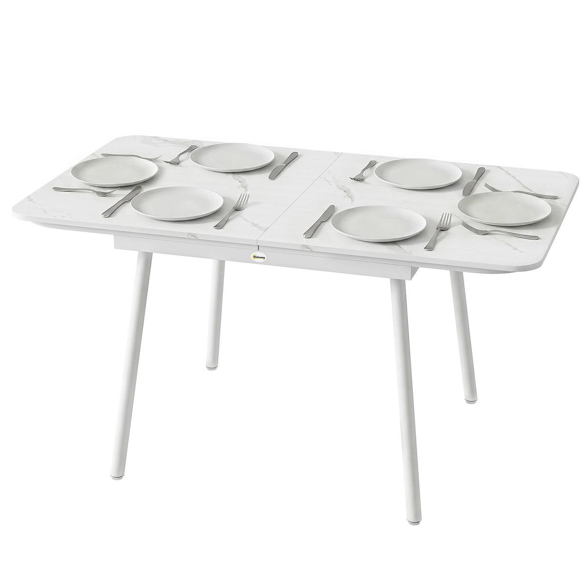 GARTENTISCH DE-14212 rechteckig 140x80 cm mit WPC Weiß - Weiß, Metall (140/80/75cm) - ComfortXL