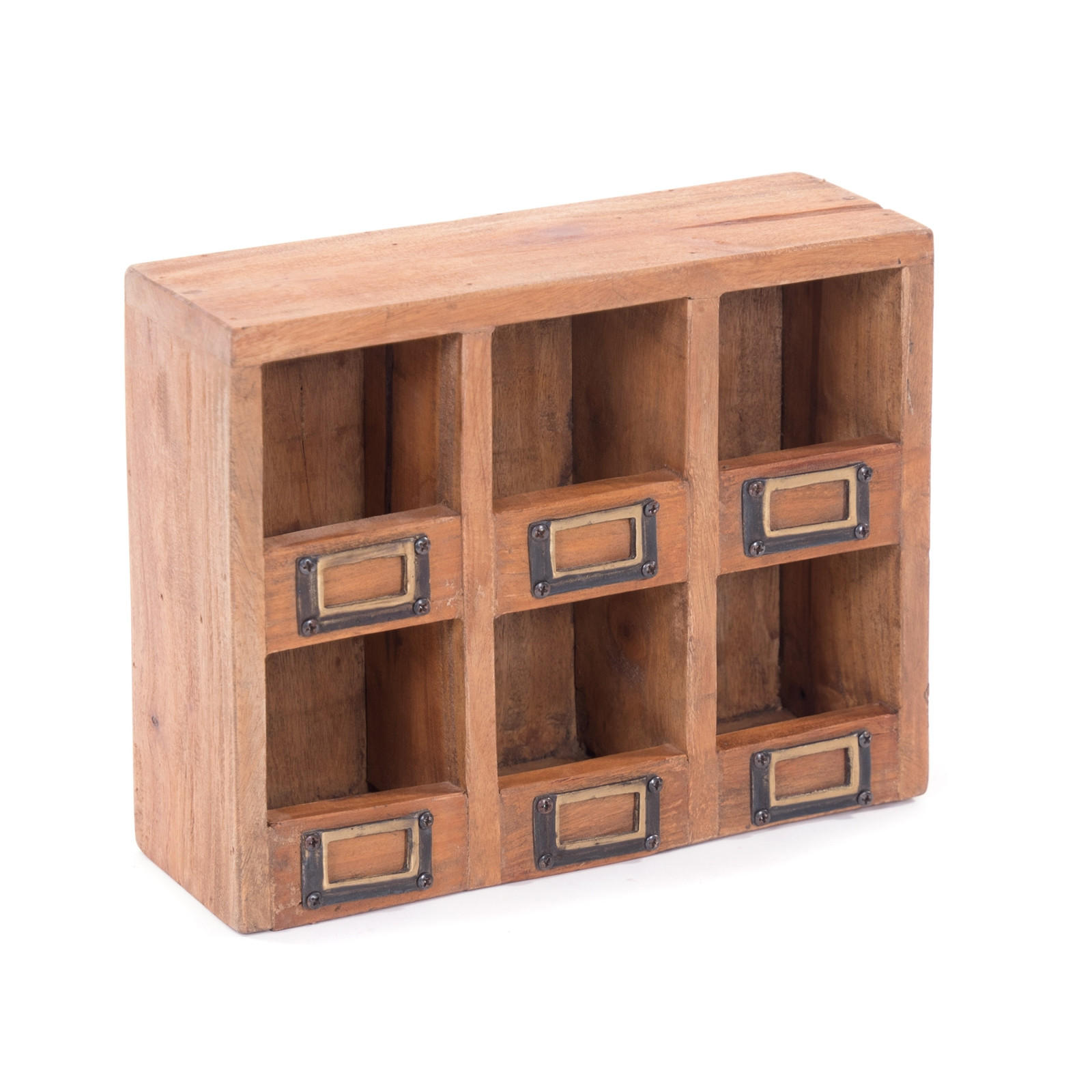 SETZKASTEN-WANDREGAL Lima Mahagoni Massivolz, 6 Fächer naturfarben - Naturfarben, Holz (30/24/10cm) - DESIGN DELIGHTS