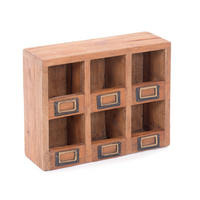 SETZKASTEN-WANDREGAL Lima Mahagoni Massivolz, 6 Fächer naturfarben - Naturfarben, Holz (30/24/10cm) - DESIGN DELIGHTS