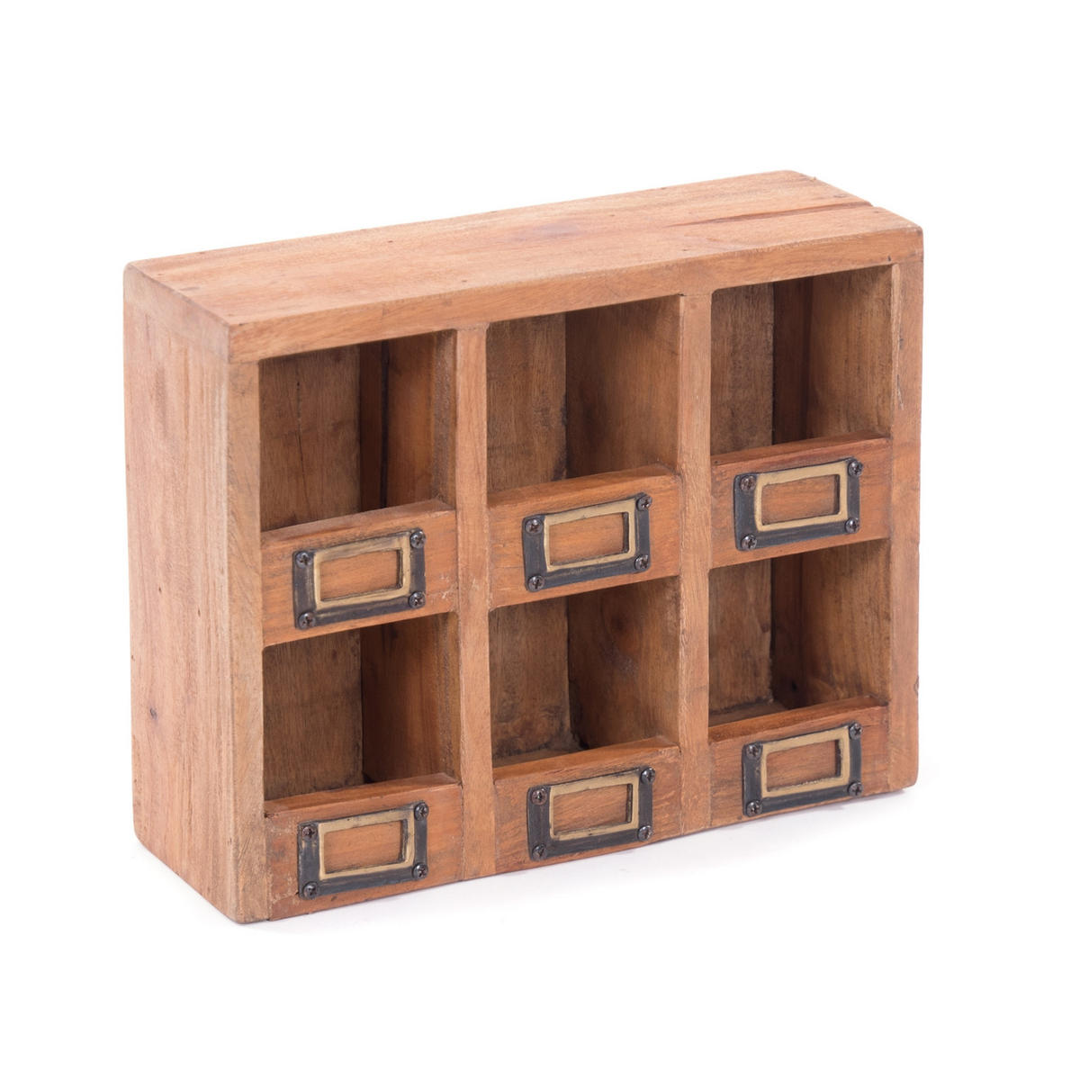 SETZKASTEN-WANDREGAL Lima Mahagoni Massivolz, 6 Fächer naturfarben - Naturfarben, Holz (30/24/10cm) - DESIGN DELIGHTS