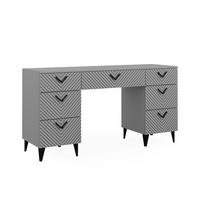SCHREIBTISCH Anett Grau 150 x 45 cm mit 7 Schubladen - Grau, Holzwerkstoff (45/150/78.1cm) - Vicco