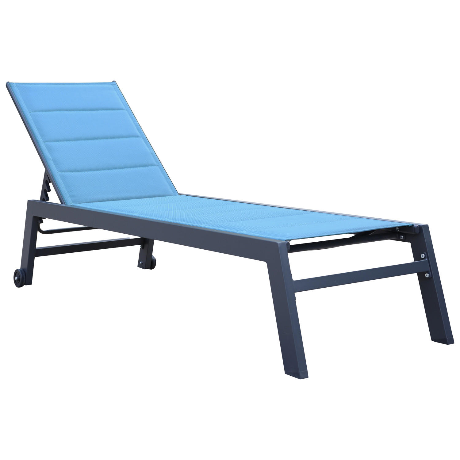 SONNENLIEGE Barbados Blaugrau und Anthrazit - Blau, Kunststoff (61/95/198cm) - Happy Garden
