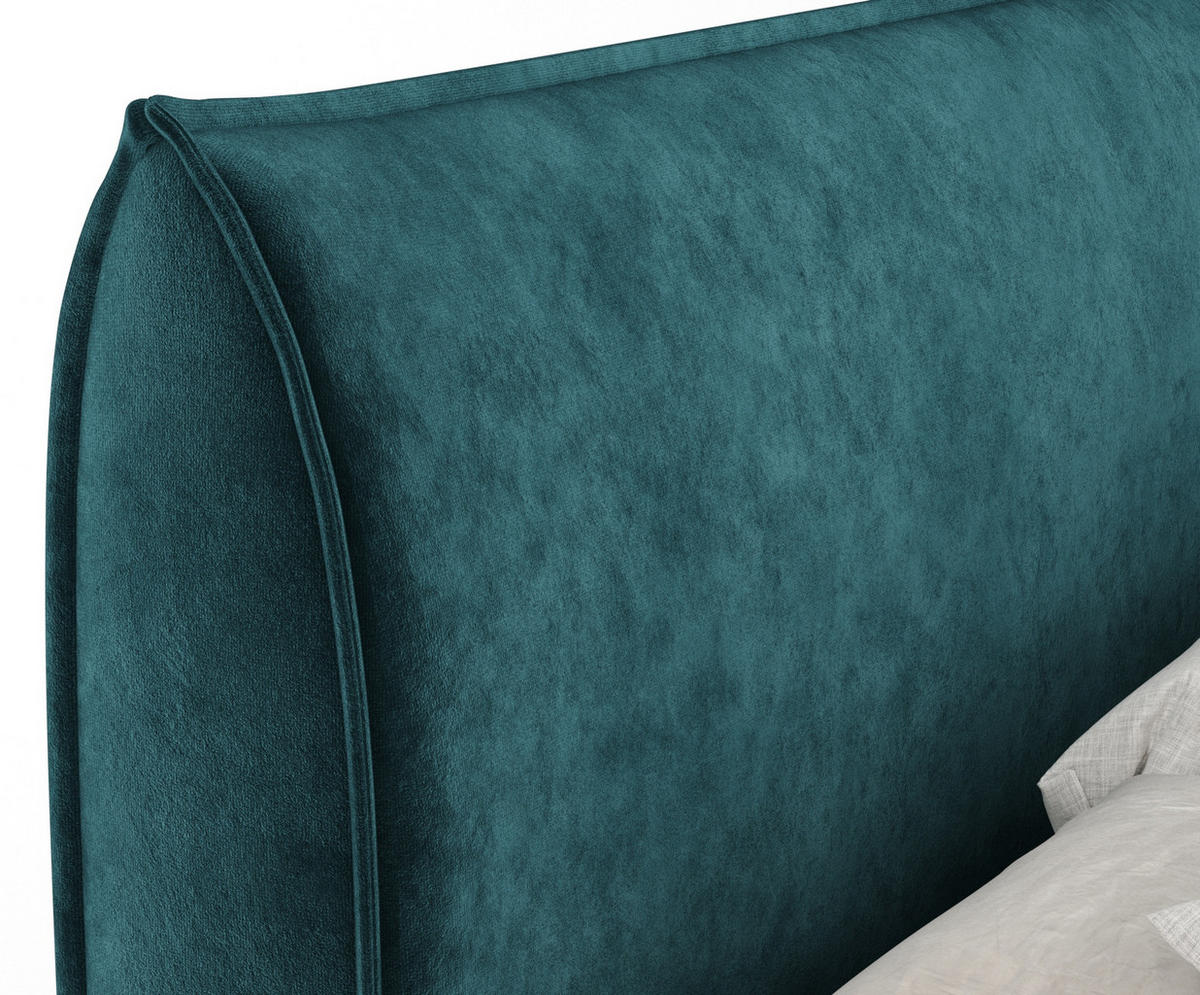 BOXSPRINGBETT Chermin Türkisfarben 160/200 cm mit Latex-Topper - Türkis/Silberfarben, Holz/Holzwerkstoff (160/200cm) - Maison de Reve
