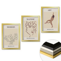 WANDBILDER 3er Set - 20x30 cm Goldrahmen - Stilvolle Grafiken, Blumen, Figuren - Goldfarben, Kunststoff (20/30cm) - ArtPrintCave