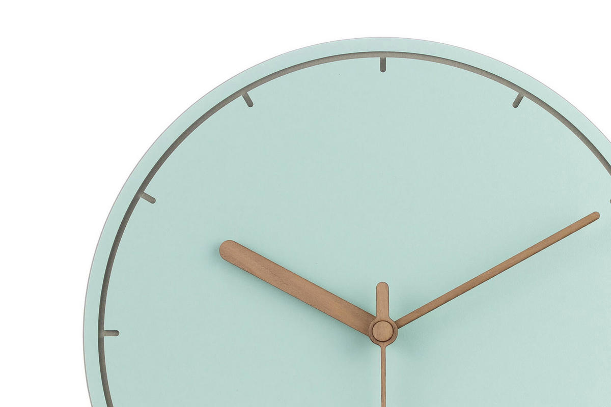 WANDUHR Design Blau 29/29 cm - Türkis, Holzwerkstoff (0.44/29/1cm) - ONZENO