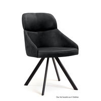 ESSZIMMERSTUHL drehbar (6er-Set) Diann 52x82x63 Schwarz/Anthrazit - Anthrazit/Schwarz, Kunststoff (63/82/52cm) - 58aufmkessel